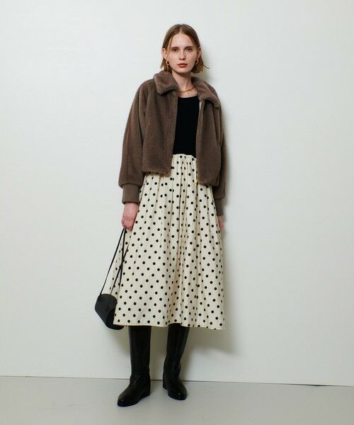 allureville / アルアバイル ロング・マキシ丈ワンピース | ドット柄ドッキングニットワンピース | 詳細6