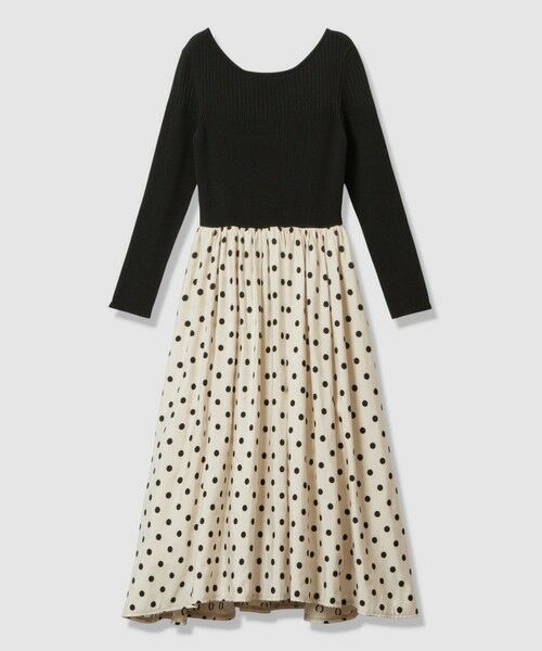 allureville / アルアバイル ロング・マキシ丈ワンピース | ドット柄ドッキングニットワンピース | 詳細7