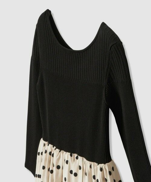 allureville / アルアバイル ロング・マキシ丈ワンピース | ドット柄ドッキングニットワンピース | 詳細9