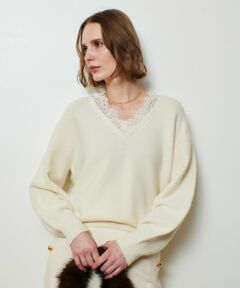 allureville / アルアバイル ニット・セーター | レースドッキングプルオーバー