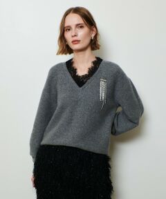 allureville / アルアバイル ニット・セーター | レースドッキングプルオーバー