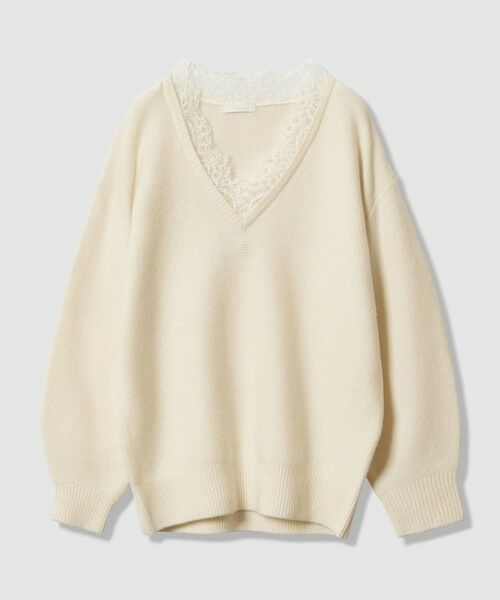 allureville / アルアバイル ニット・セーター | レースドッキングプルオーバー | 詳細3