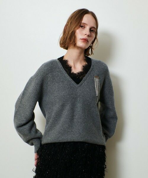 allureville / アルアバイル ニット・セーター | レースドッキングプルオーバー | 詳細7