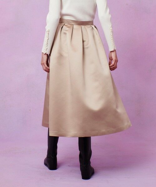 allureville / アルアバイル ミニ・ひざ丈スカート | 【LOULOU WILLOUGHBY】ヘビーサテンタックスカート | 詳細4