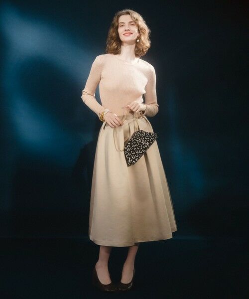 allureville 【LOULOU WILLOUGHBY】ヘビーサテンタックスカート ¥33,000