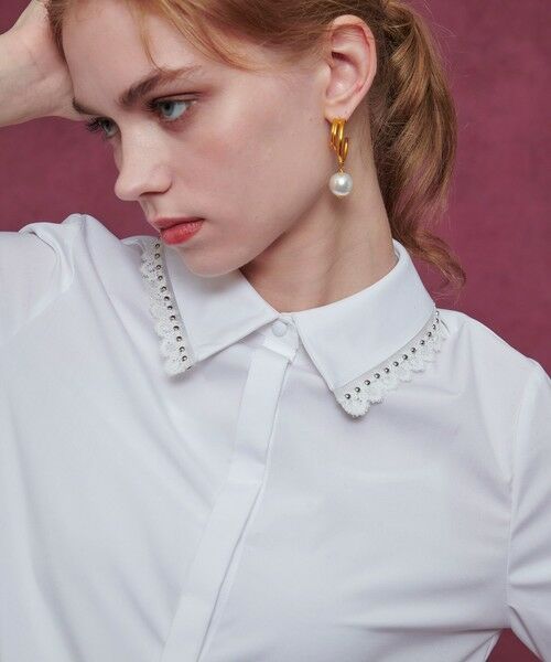 allureville / アルアバイル シャツ・ブラウス | 【LOULOU WILLOUGHBY】レーストリミングシャツ | 詳細1