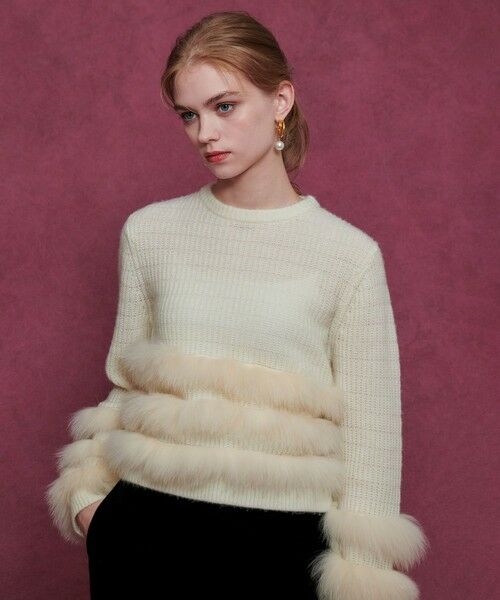 allureville / アルアバイル ニット・セーター | 【LOULOU WILLOUGHBY】フォックスファートリミングプルオーバー | 詳細3