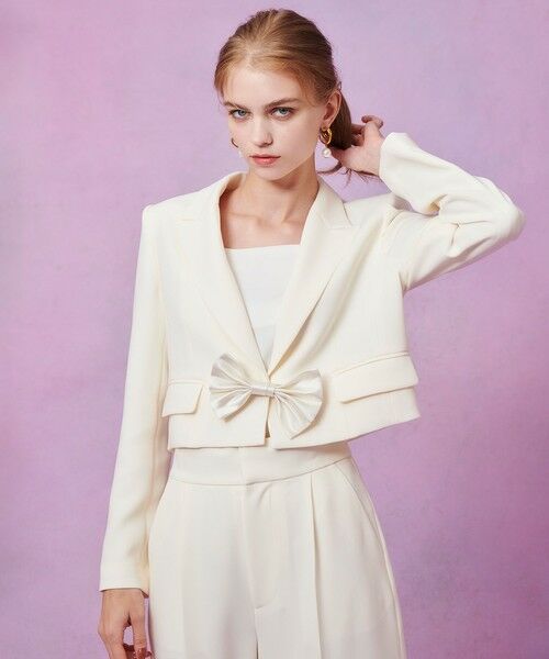allureville / アルアバイル テーラードジャケット | 【LOULOU WILLOUGHBY】ダブルクロスショートジャケット | 詳細1