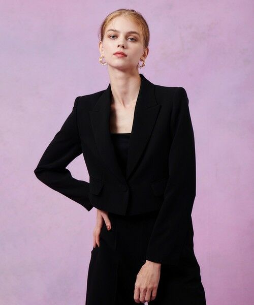 allureville / アルアバイル テーラードジャケット | 【LOULOU WILLOUGHBY】ダブルクロスショートジャケット | 詳細17