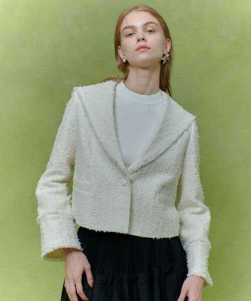 allureville / アルアバイル テーラードジャケット | 【LOULOU WILLOUGHBY】ファンシーツイードセーラージャケット | 詳細4