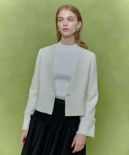 allureville / アルアバイル テーラードジャケット | 【LOULOU WILLOUGHBY】ファンシーツイードセーラージャケット | 詳細5