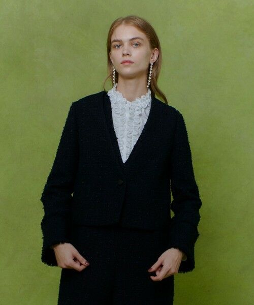 allureville / アルアバイル テーラードジャケット | 【LOULOU WILLOUGHBY】ファンシーツイードセーラージャケット | 詳細18