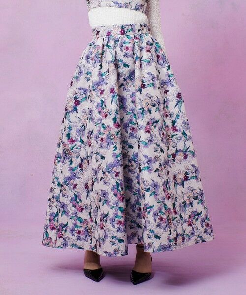 allureville / アルアバイル ロング・マキシ丈スカート | 【LOULOU WILLOUGHBY】LIMONTAフラワージャガードスカート | 詳細2