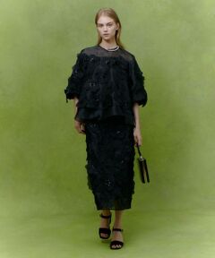 allureville / アルアバイル ミニ・ひざ丈スカート | 【LOULOU WILLOUGHBY】オーガンフラワータイトスカート