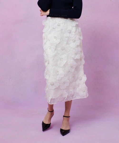 allureville / アルアバイル ミニ・ひざ丈スカート | 【LOULOU WILLOUGHBY】オーガンフラワータイトスカート | 詳細1