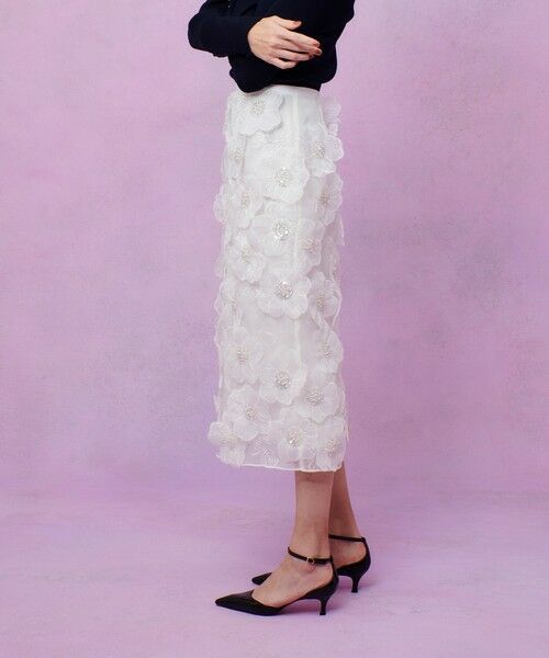 allureville / アルアバイル ミニ・ひざ丈スカート | 【LOULOU WILLOUGHBY】オーガンフラワータイトスカート | 詳細3