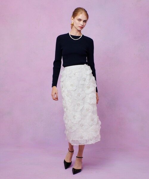 allureville / アルアバイル ミニ・ひざ丈スカート | 【LOULOU WILLOUGHBY】オーガンフラワータイトスカート | 詳細6