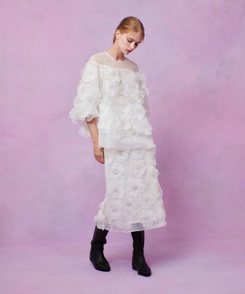 allureville / アルアバイル ミニ・ひざ丈スカート | 【LOULOU WILLOUGHBY】オーガンフラワータイトスカート | 詳細7