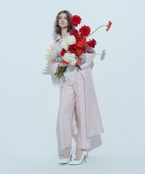 allureville / アルアバイル その他パンツ | 【LOULOU WILLOUGHBY】シルクウールツイルタックパンツ(ピンク (41))