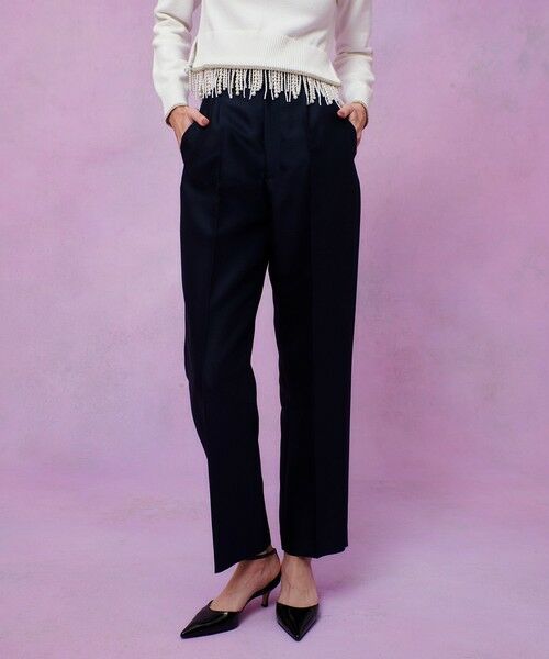 allureville/アルアバイル 【LOULOU WILLOUGHBY】シルクウールツイルタックパンツ ネイビー (65) 01(S) allureville/アルアバイル 【LOULOU WILLOUGHBY】シルクウールツイルタックパンツ ネイビー (65) 01(S)