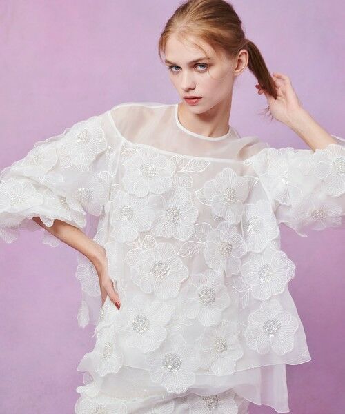 allureville / アルアバイル シャツ・ブラウス | 【LOULOU WILLOUGHBY】オーガンフラワーブラウス | 詳細3