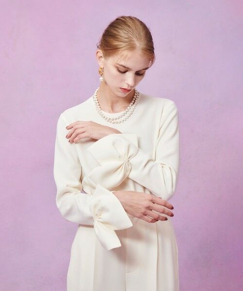 allureville / アルアバイル シャツ・ブラウス | 【LOULOU WILLOUGHBY】ダブルクロス袖リボンブラウス | 詳細1