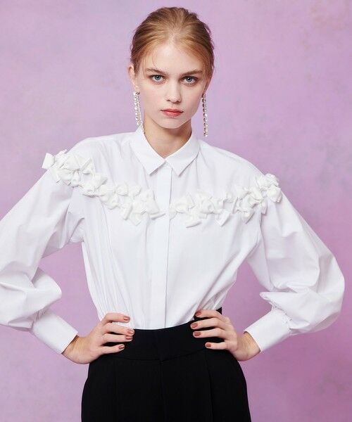 allureville / アルアバイル シャツ・ブラウス | 【LOULOU WILLOUGHBY】メニーリボンパフスリーブシャツ | 詳細1