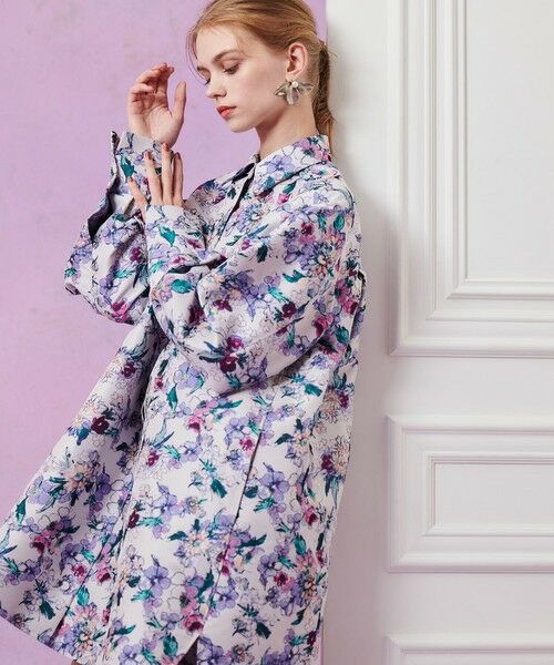 allureville / アルアバイル ミニ丈・ひざ丈ワンピース | 【LOULOU WILLOUGHBY】LIMONTAフラワージャガードシャツワンピース | 詳細2