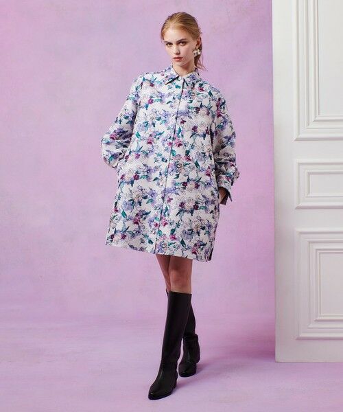 allureville / アルアバイル ミニ丈・ひざ丈ワンピース | 【LOULOU WILLOUGHBY】LIMONTAフラワージャガードシャツワンピース | 詳細5