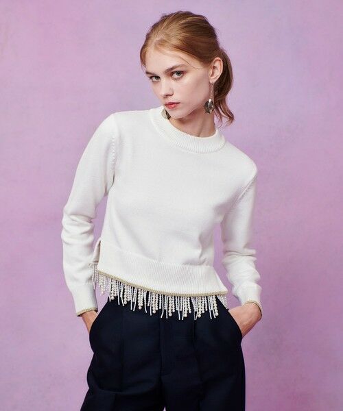 allureville / アルアバイル ニット・セーター | 【LOULOU WILLOUGHBY】パールフリンジフェザープルオーバー | 詳細3