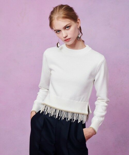 allureville / アルアバイル ニット・セーター | 【LOULOU WILLOUGHBY】パールフリンジフェザープルオーバー | 詳細4