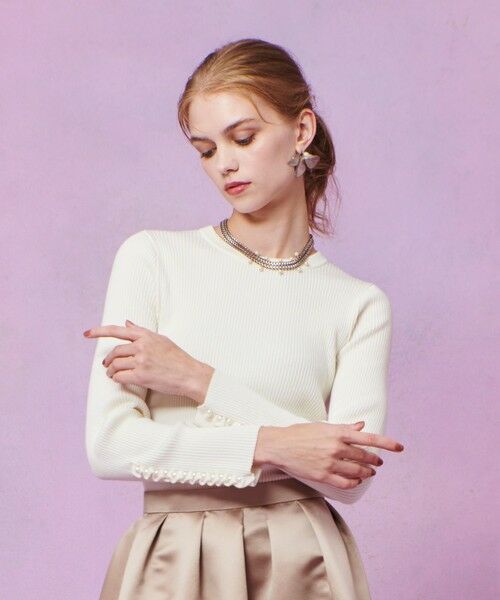 allureville / アルアバイル ニット・セーター | 【LOULOU WILLOUGHBY】フリルスリットプルオーバー | 詳細1