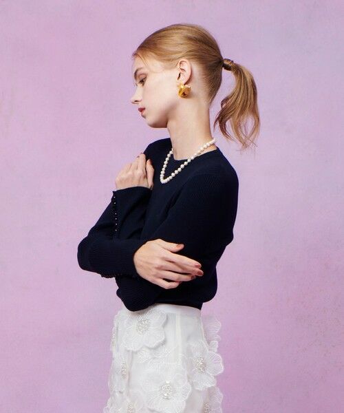 allureville / アルアバイル ニット・セーター | 【LOULOU WILLOUGHBY】フリルスリットプルオーバー | 詳細15