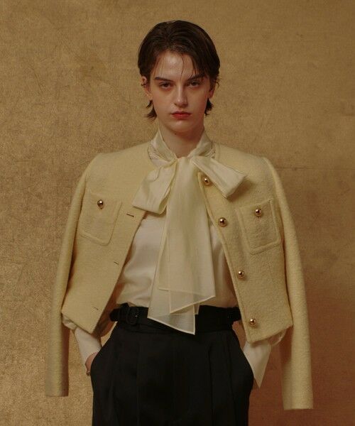 allureville / アルアバイル ノーカラージャケット | ブークレーノーカラージャケット | 詳細7