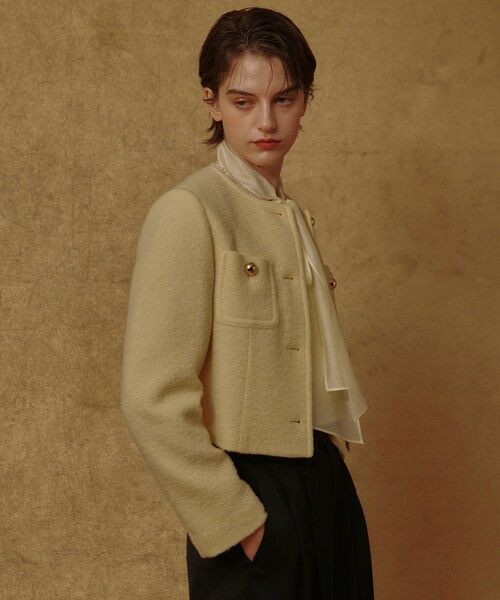 allureville / アルアバイル ノーカラージャケット | ブークレーノーカラージャケット | 詳細8