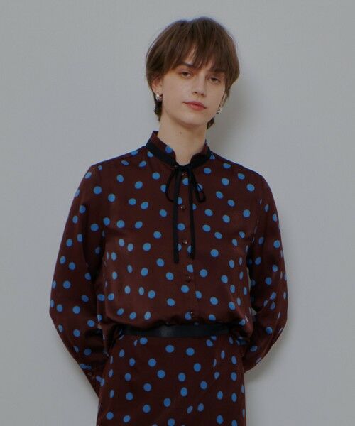 allureville / アルアバイル シャツ・ブラウス | コインドットナロータイブラウス | 詳細1