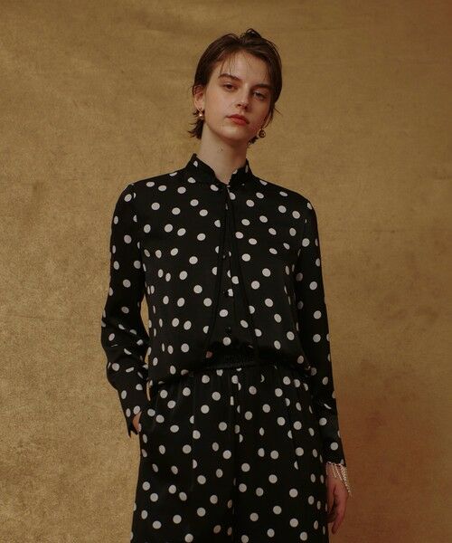 allureville / アルアバイル シャツ・ブラウス | コインドットナロータイブラウス | 詳細15