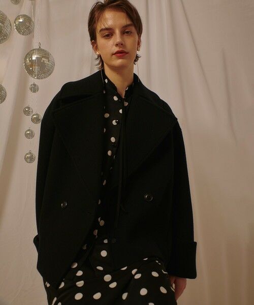 allureville / アルアバイル ダッフルコート | メルトンコクーンミドルコート(ブラック (95))