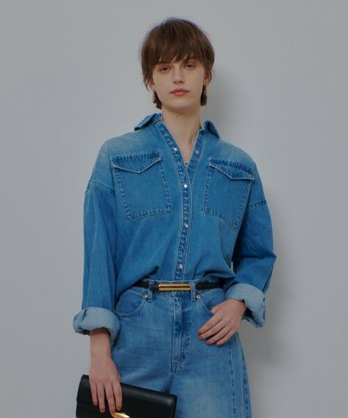 allureville / アルアバイル シャツ・ブラウス | バックレイヤードデニムシャツ | 詳細1