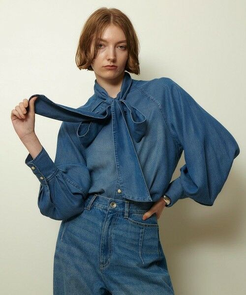 allureville / アルアバイル シャツ・ブラウス | デニムボウブラウス | 詳細10