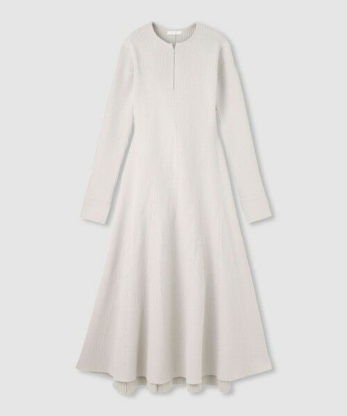allureville / アルアバイル ロング・マキシ丈ワンピース | コンシールフロントマチフレアリブワンピース（ライトグレー (91)）