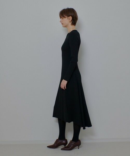 allureville / アルアバイル ロング・マキシ丈ワンピース | コンシールフロントマチフレアリブワンピース | 詳細3