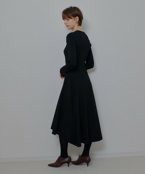 allureville / アルアバイル ロング・マキシ丈ワンピース | コンシールフロントマチフレアリブワンピース | 詳細4