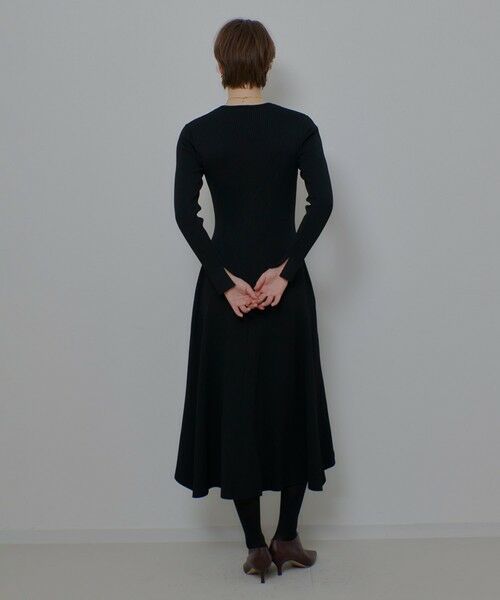allureville / アルアバイル ロング・マキシ丈ワンピース | コンシールフロントマチフレアリブワンピース | 詳細5