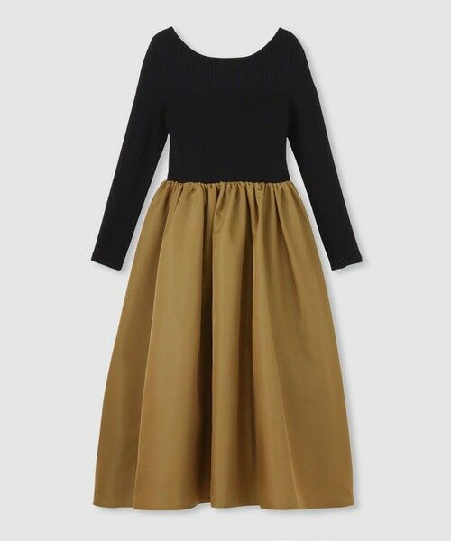 allureville / アルアバイル ロング・マキシ丈ワンピース | タフタドッキングニットワンピース | 詳細2