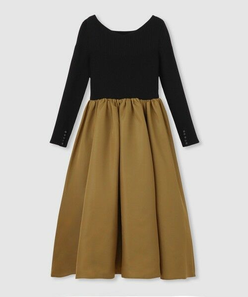 allureville / アルアバイル ロング・マキシ丈ワンピース | タフタドッキングニットワンピース | 詳細3