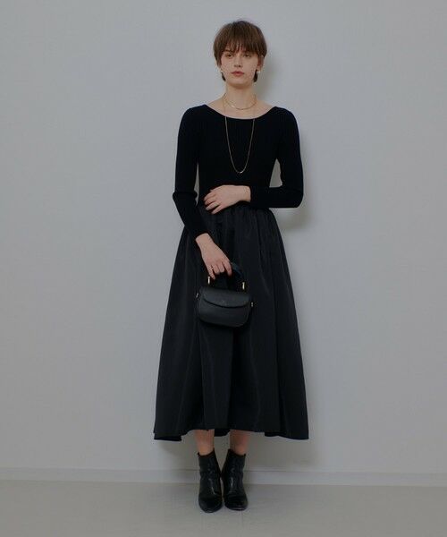 allureville / アルアバイル ロング・マキシ丈ワンピース | タフタドッキングニットワンピース | 詳細10