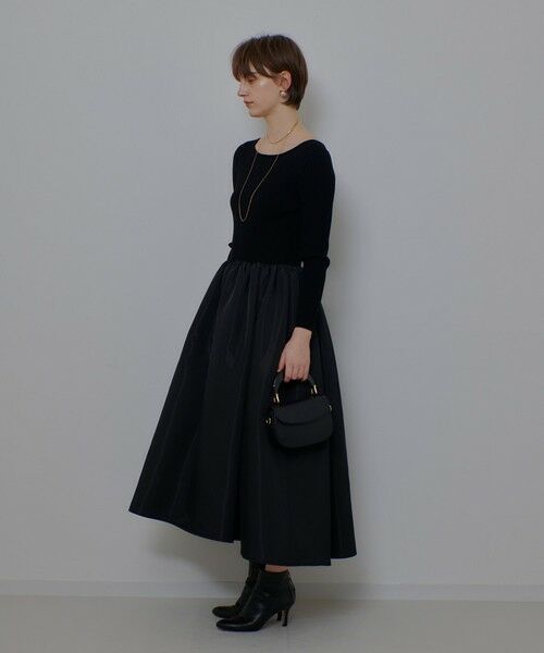 allureville / アルアバイル ロング・マキシ丈ワンピース | タフタドッキングニットワンピース | 詳細11