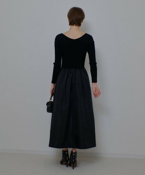 allureville / アルアバイル ロング・マキシ丈ワンピース | タフタドッキングニットワンピース | 詳細13