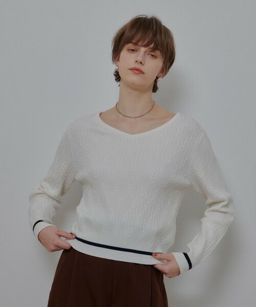 allureville / アルアバイル ニット・セーター | Ｗミニケーブルプルオーバー | 詳細1